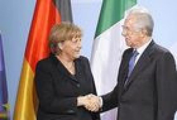 Merkel y Monti se comprometen a hacer todo lo posible para proteger la eurozona
