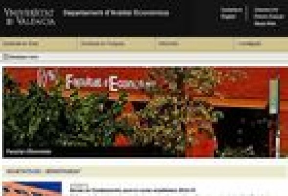 El Departamento de Análisis económico de la Universidad de Valencia cambia <br />su ventana de internet