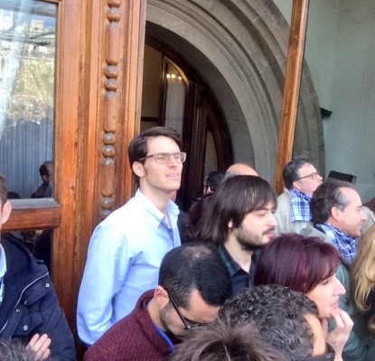 Bronca entre Salom y Grezzi en el Balcón del Ayuntamiento durante la mascletá