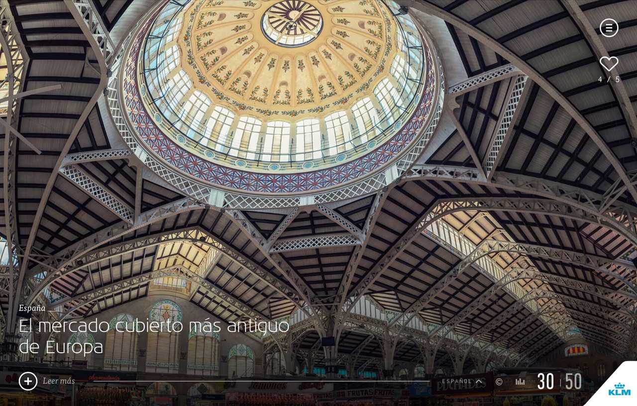 La aerolínea KLM incluye el Mercado Central en su lista de 50 mejores destinos del mundo 