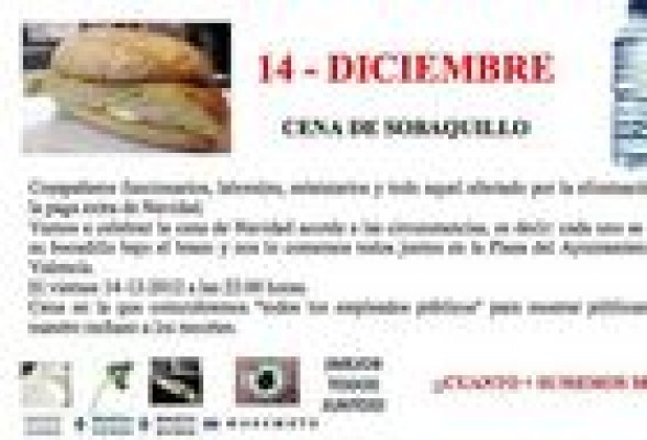 Los funcionarios convocan una  cena navideña de 'sobaquillo' ante el recorte de la paga extra