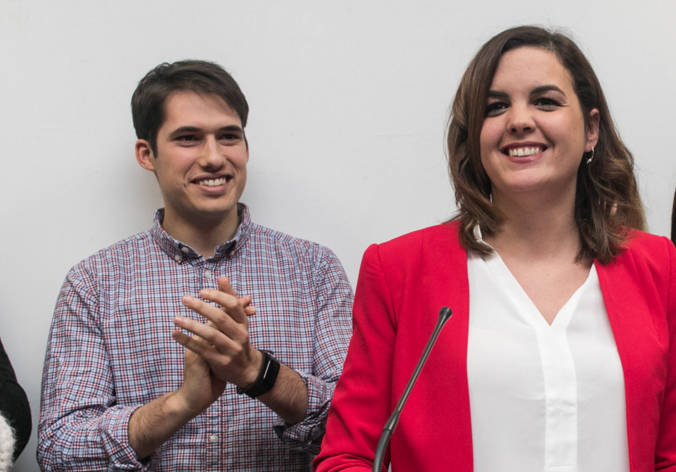 Borja Sanjuán y Sandra Gómez juntos en un acto del PSPV. Foto: EVA MÁÑEZ - 