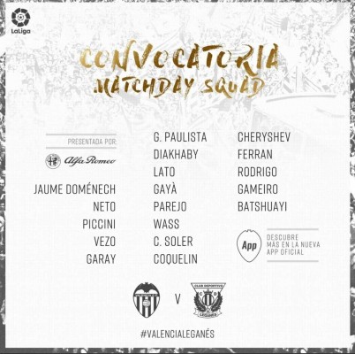 Kondogbia y Murillo se quedan fuera de la lista 