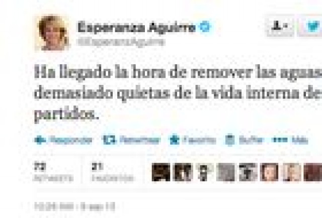 Esperanza Aguirre incendia Twitter con su propuesta de primarias