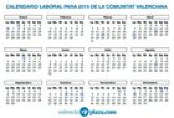 Así es el calendario Laboral 2014 de la Comunitat Valenciana