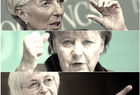 De arriba a abajo, Lagarde (FMI), Merkel (Alemania), Yellen (FED) y Roussef (Brasil) - 
