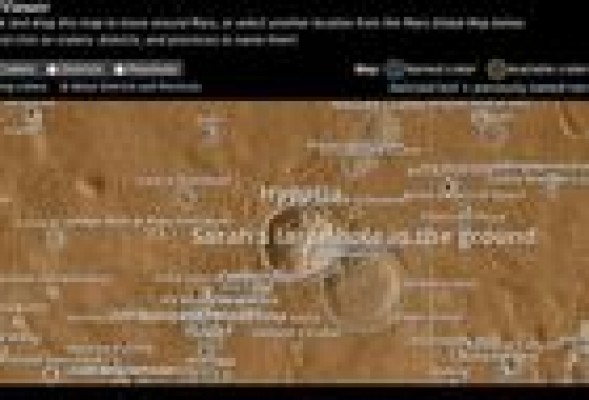 El mapa de Marte ya incluye los nombres de sus cráteres