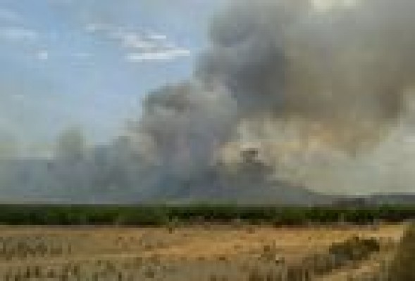 Medios aéreos trabajan en la extinción de dos incendios forestales en Cumbres de Calicanto y La Vallesa
