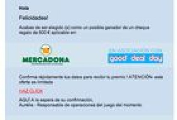 Mercadona y otras cadenas de supermercados, nuevos objetivos del <em>phishing</em>
