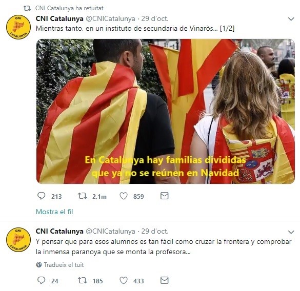La Conselleria investigará una supuesta grabación en Vinaròs contra el 'procés' catalán