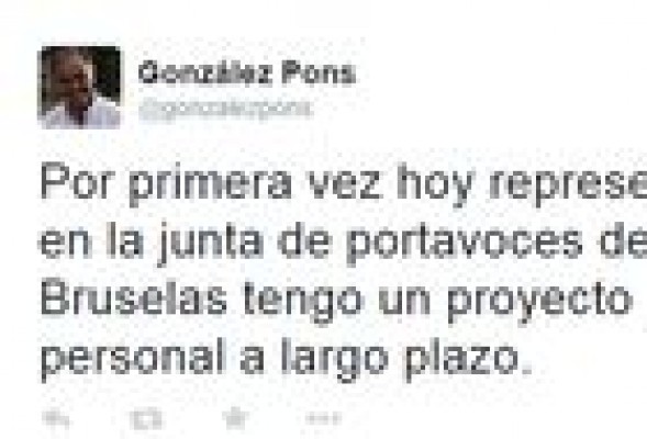 G. Pons intenta desmarcarse de Valencia y asegura que su proyecto en Bruselas es 