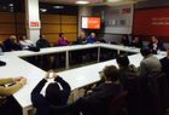 José Antonio Pérez, Jordi Palafox, Gregori Martín y Vicent Soler debaten en el PSPV sobre financiación 