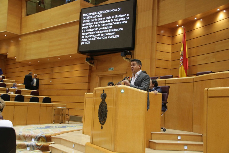 El castellonense Carles Mulet, durante una intervención en el Senado. - 