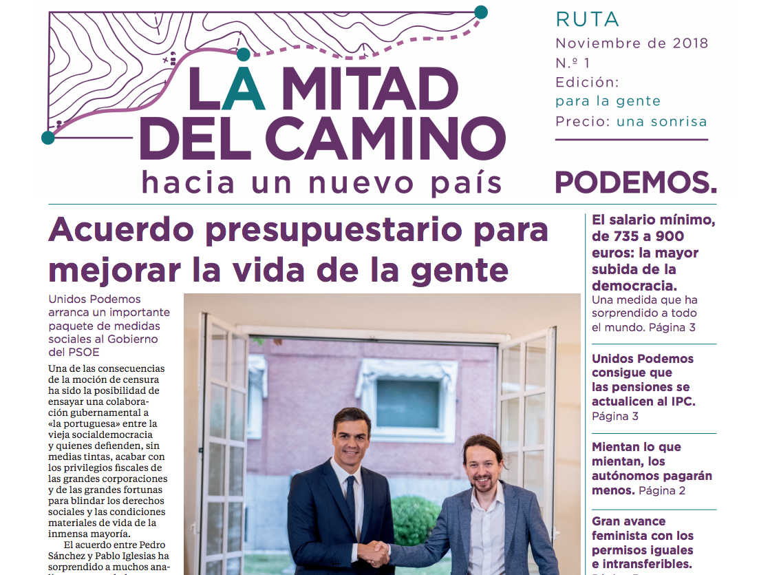 Portada del 'periódico' de Podemos - 