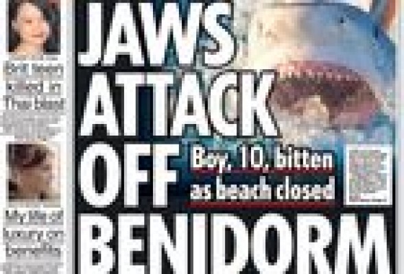 Benidorm salta a los tabloides británicos con un falso ataque de tiburón