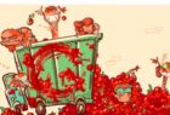 Google cambia su logo por una recreación de la Tomatina en su 70 aniversario
