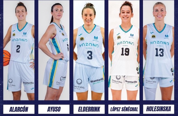 Ayuso, Alarcón, Holesinska, López-Sénéchal y Eldebrink, del Jairis, con sus selecciones
