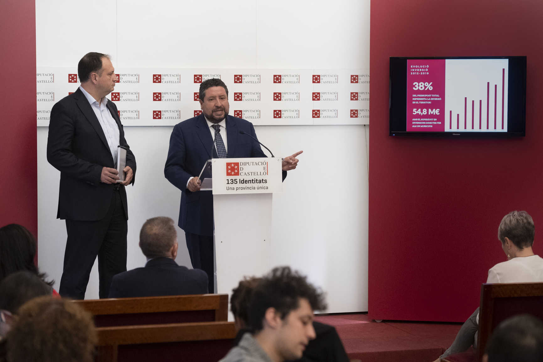 La Diputación de Castellón destinará 55 millones a inversiones el año que viene