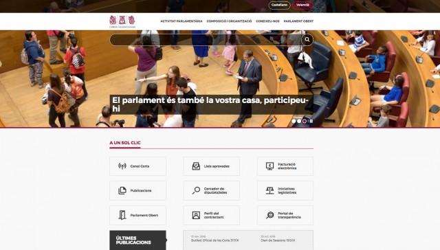 Así es la nueva web que Les Corts estrena por fin