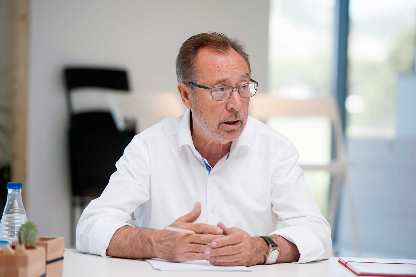Vicente Berbegal, presidente de Actiu, durante una entrevista para Plaza en 2017. Foto: RAFA MOLINA - 