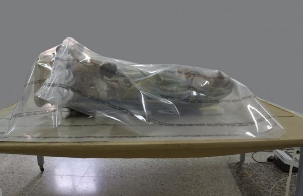 L'Ivacor comença la desinfecció de l'escultura de la patrona de Càrcer afectada per insectes