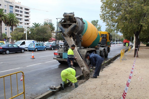 Obras en el paseo de la Alameda