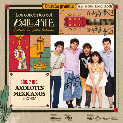 Axolotes Mexicanos y Zoem llega a Alicante dentro de los conciertos del Baluarte