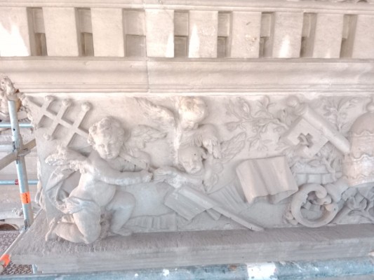 Así está la fachada de la Catedral de Murcia en plena restauración (Fotos: FERNANDO SÁNCHEZ)