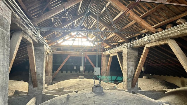 Comienzan los trabajos de reparación del muro del hastial de la Lonja que sufrió desprendimientos