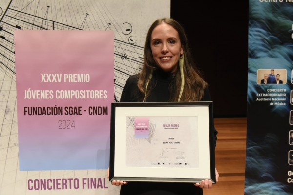 La yeclana Esther Pérez, en el podio de la composición musical con un tercer puesto en el concurso de la SGAE
