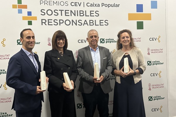 La CEV y Caixa Popular premian la sostenibilidad de Bodegas Nodus, Grupo Sorolla, Coarval y Equipe Cerámicas