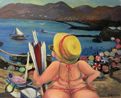 La artista Antonia Martínez ilustra la historia de La Unión minera en su exposición 'La luz azul'