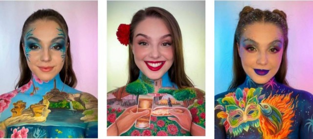 La artista Kalon Bay vuelve a hacer magia sobre su cuerpo: así fue su nuevo homenaje a la Región