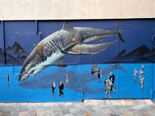 Del fondo del mar a la calle Honda de Cartagena: así es el mural que firman Kraser y Salvador Torres  