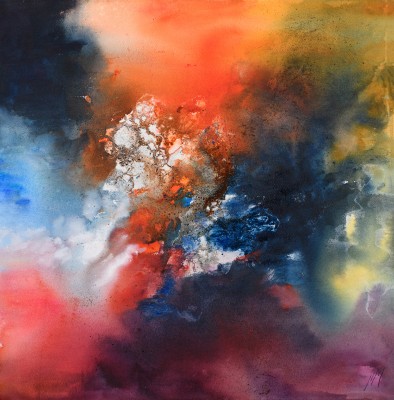 La artista argentina Ester Monasterio lleva su 'Abstracción lírica' al Casino de Murcia: entre acuarelas y versos