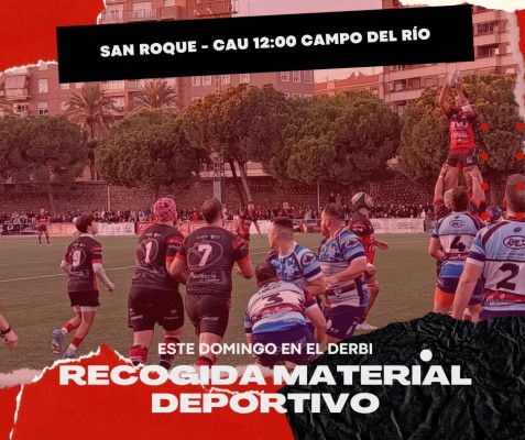 Recogida solidaria de material deportivo en el derbi contra San Roque