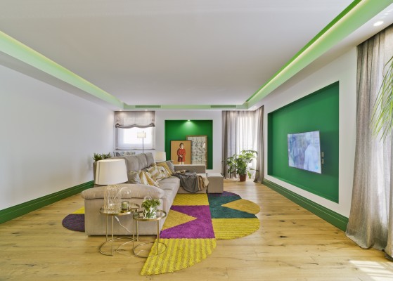 La casa moderna, acogedora y con mucho arte de Torre Pacheco en la que  el verde manda