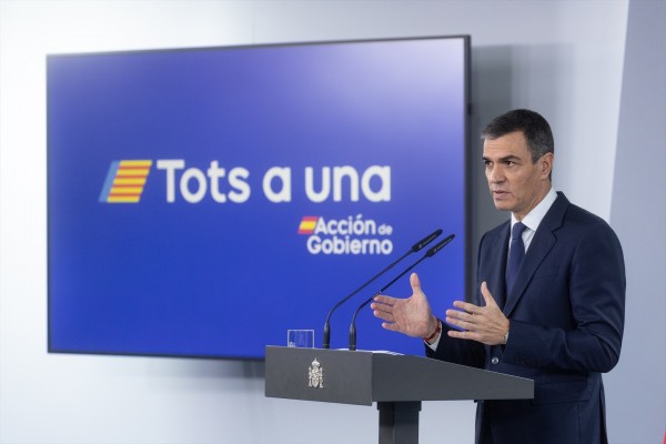 Sánchez comparecerá en el Congreso a petición propia el día 27 para informar sobre la Dana