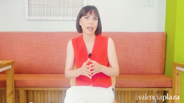 Diana Morant, cabeza de lista del PSPV-PSOE por Valencia, en los desayunos de Valencia Plaza