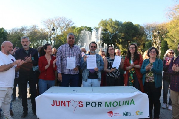 Izquierda Unida, Más Región y Verdes Equo se dan la mano en Molina e irán juntas a las elecciones