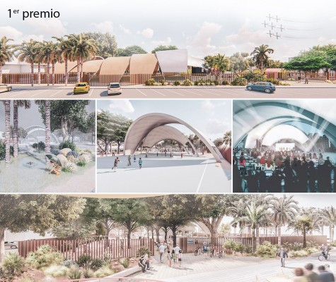 Así será el parque 'Príncipe de Asturias' de La Ribera: con una cubierta inspirada en los hangares de aviación