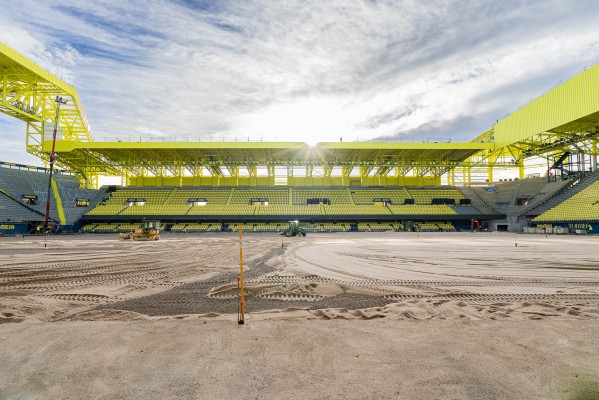 Las obras de La Cerámica encaran su recta final: ya trabajan en la superficie de juego