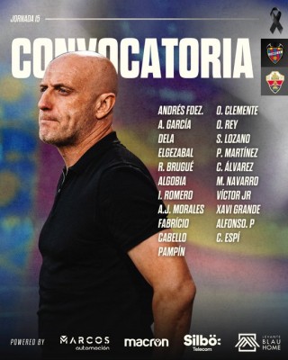 Esta es la convocatoria del Levante UD contra el Elche