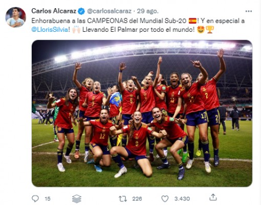 Alcaraz felicita a Silvia Lloris y saca pecho con su pueblo: 