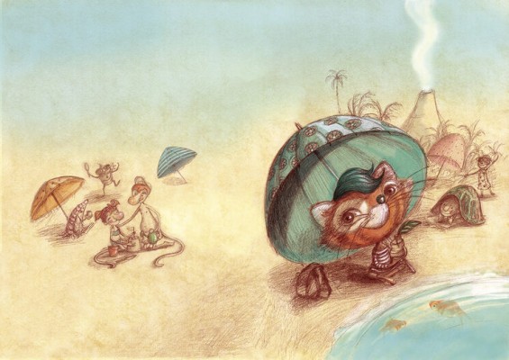 La ilustradora murciana Virginia García llena de vida y color el cuento 'Samba en el volcán de Kalambur' 