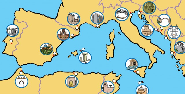 José Malagón ilustra en un mapa el Patrimonio de la Humanidad en la región mediterránea