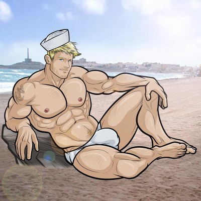 Cabo de Palos se pone 'Sexy in the sea' con las ilustraciones de marineros y sirenos de David Cantero