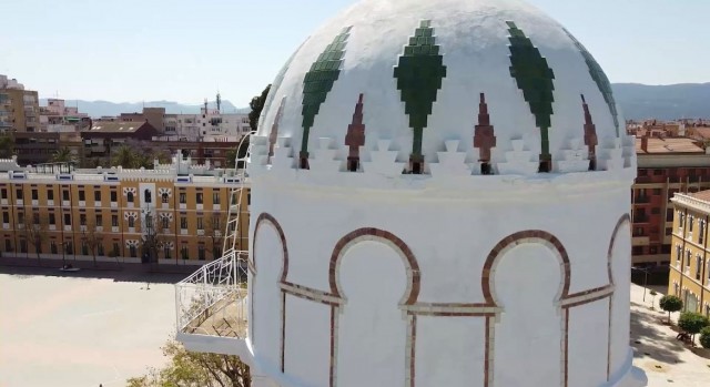 El depósito de agua del Cuartel de Artillería de Murcia vuelve a brillar tras la restauración