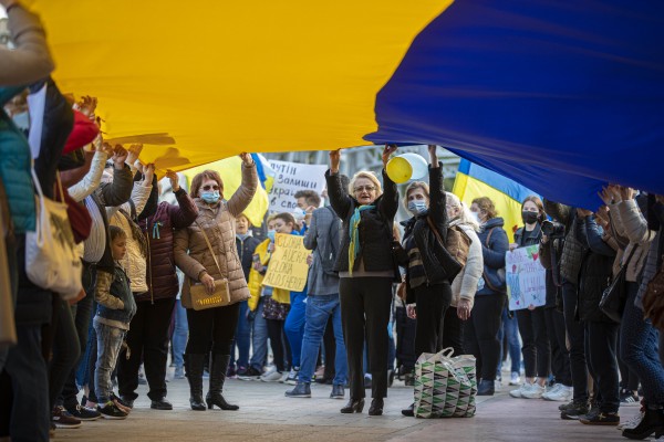 El himno de Ucrania resuena en Murcia por la paz