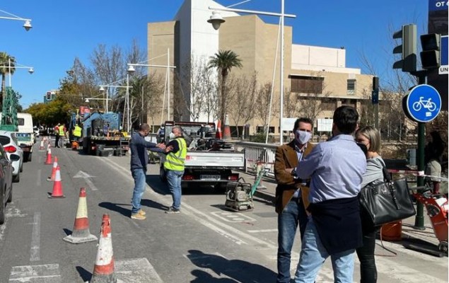 Cortes de tráfico en el Puente de La Fica de Murcia durante los trabajos para reforzarlo